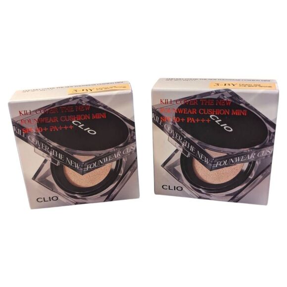 Clio Kill Cover the New Founwear Cushion Mini 3-BY Linen Lot of 2 SPF 50 EX 1/26 - Picture 1 of 7